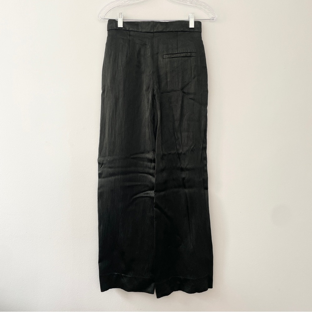 COS 100% Viscose Dark Green Flowy Straight Leg Pants